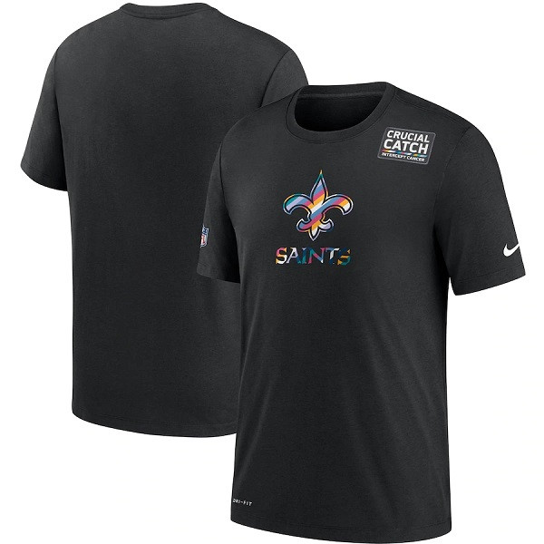 Men's New Orleans Saints Black Sideline Crucial Catch Performance T-Shirt 2020